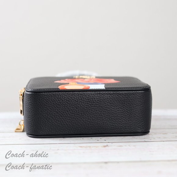 NWT CQ047 Coach X Tom Wesselmann Box Crossbody Leather Black Multi - Picture 8 of 10